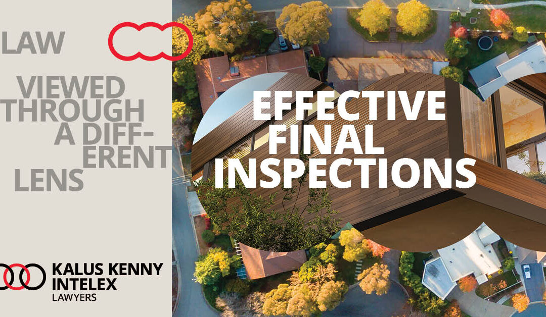 Effective final property inspections